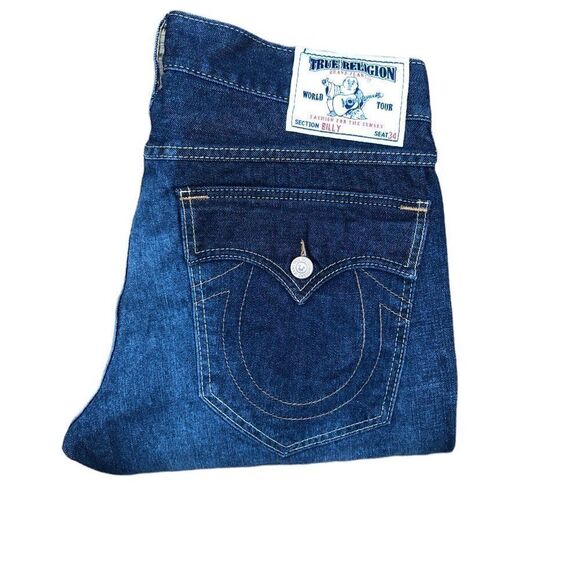VINTAGE True Religion Jeans Size 36 BILLY Blue - Picture 8 of 9